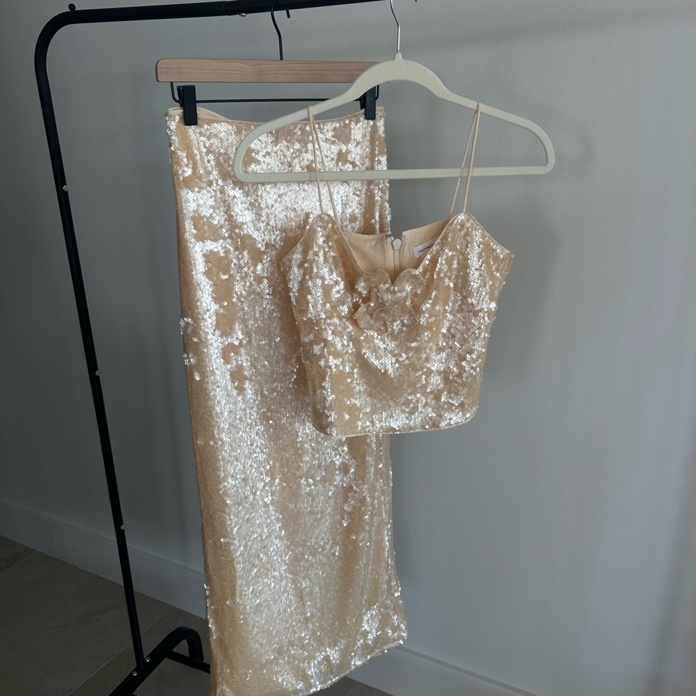 Lovers + Friends Sequin Midi Skirt Set